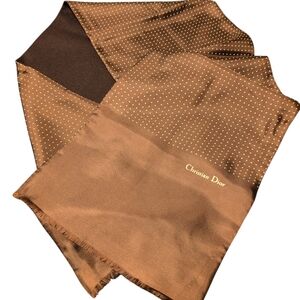 Dior Brown Silk Scarf